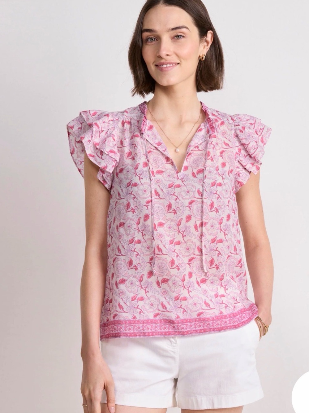 Vineyard vines Adare Double Ruffle Top (S), NWT